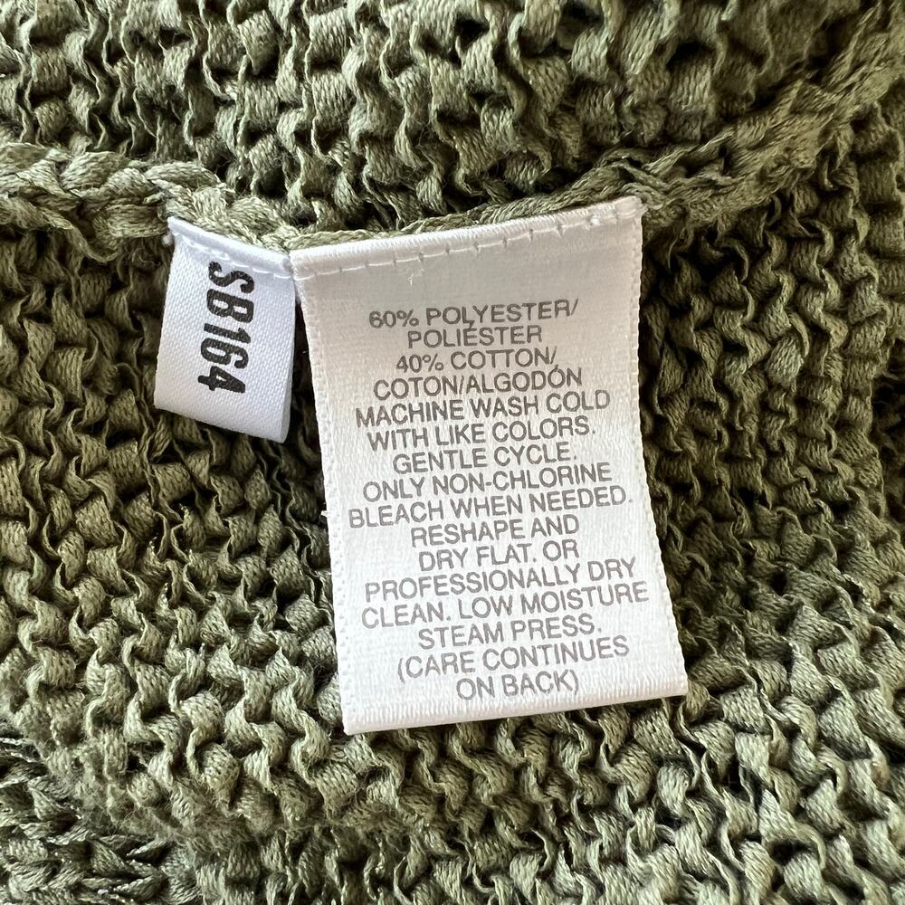Susan Bristol Casuals Open Weave Tunic Sweater Sage Green Large - Picture 7 of 8